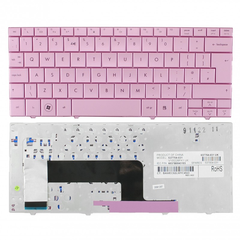 Πληκτρολόγιο HP Compaq CQ10 Mini 110, Ροζ, US/UK ( +BG Print)