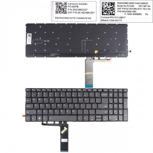 Πληκτρολόγιο Keyboard Lenovo Yoga C740-15IML C740-15 S740-15IRH C940-15 C940-15irh PC4SB 9Z.NDUBN.B1N SN20M61485 Backlit