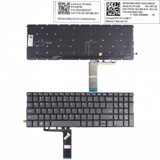 Πληκτρολόγιο Keyboard Lenovo Yoga C740-15IML C740-15 S740-15IRH C940-15 C940-15irh PC4SB 9Z.NDUBN.B1N SN20M61485 Backlit