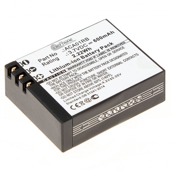 Μπαταρία βιντεοκάμερας Activeon C/C Gold/type ACA01RB 3,7V 600mAh Li-polymer (C9C)
