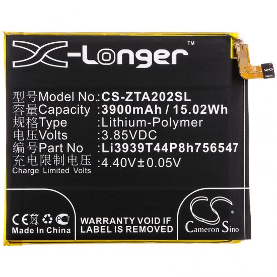 Μπαταρία smartphone mobile phone, ZTE Axon 10 Pro / A2020 / type Li3939T44P8h756547 and others 3,85V 3900mAh Li-Polymer (P9A10)