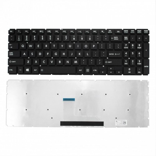 Πληκτρολόγιο Toshiba Satellite L50-B L50-D P55T-C P55W-B S50-B C55D-C L55-B L55DT-B S50-B S55-B L50T-B  P50-C P50D-C P50W-B  US BLACK με ΟΡΙΖΟΝΤΙΟ ENTER