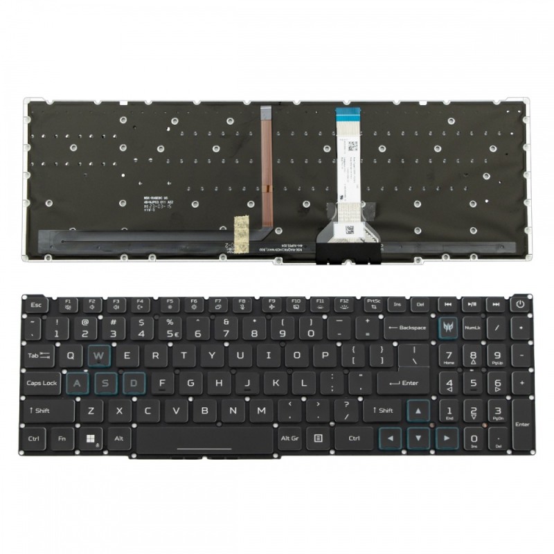 Πληκτρολόγιο Acer Nitro 5 AN515-57 AN515-45 Predator Helios 300 PH315-54 US Black With RGB Backlit without Frame - LG05P-N12B3L NKI15170HS PK133AU2A00 NKI15170XZ