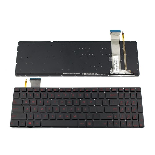 Πληκτρολόγιο ASUS ROG G552 GL552 G552V BLACK WITHOUT FRAME US With Backlit (SMALL ENTER) - 0KNB0-6611UI00 V143962BS1 V153962AS