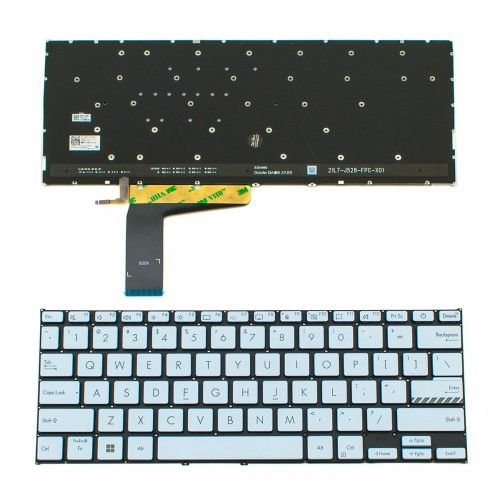 Πληκτρολόγιο ASUS Vivobook X1402 Silver Without Frame US (Small Enter) Backlit - 0KN1-FE1E212