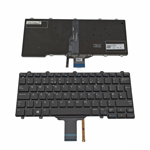 Πληκτρολόγιο Dell Latitude 12 7275 3150 3160 E5250 E5270 E7250 E7270 XPS 12 9250 Without Frame Black Backlit UK (Big Enter) - D2C6M 44K3X PK1313O1B12 PK131DK1B13