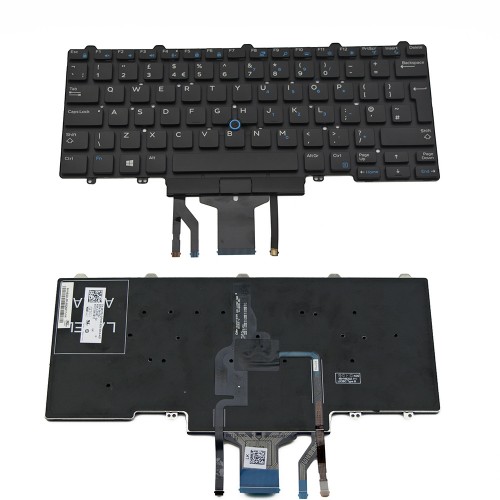 Πληκτρολόγιο Dell Latitude 3340 3350 5495 7350 7490 E5450 E5470 E7450 E7470 TYPE 2 Black Without Frame, Backlit With Pointing Stick Dual Point UK(Big Enter) - 9170J 7TNDW PK1325A1B12