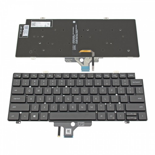 Πληκτρολόγιο Dell Latitude 5420 5421 5430 5431 7420 7420(2 in 1) 7430 7520 7530 Black Without Frame, Backlit US (--Small Enter) - CW3R5 LK1330S2B00
