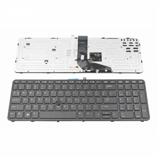 Πληκτρολόγιο HP ZBook 15 ZBook 15 G2 ZBook 17 ZBook 17 G2 Black Frame Black with Pointing Stick, Backlit US - 745663-001 733688-001 PK130TK2B00