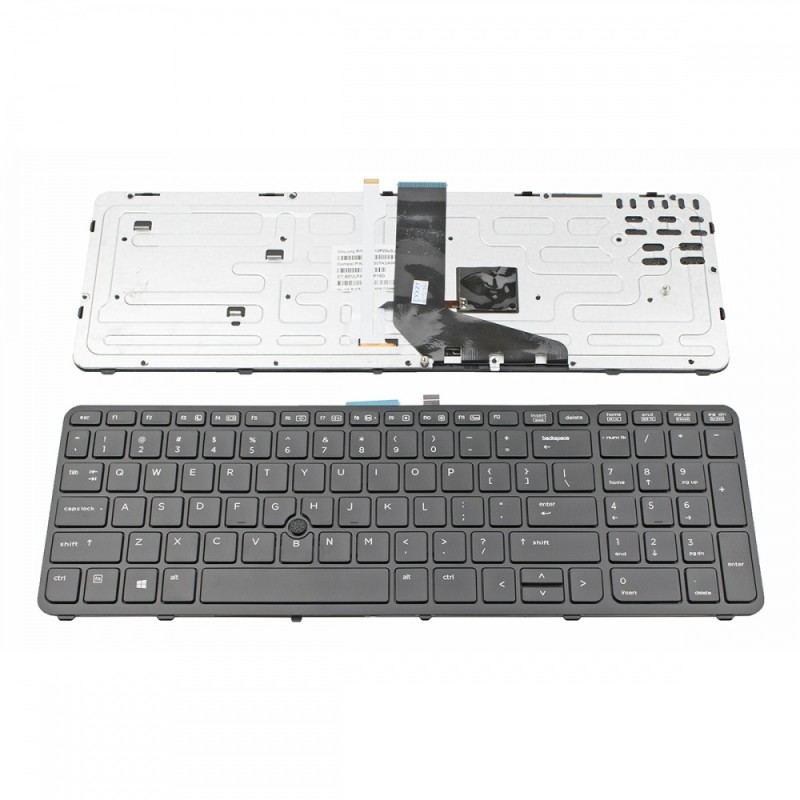 Πληκτρολόγιο HP ZBook 15 ZBook 15 G2 ZBook 17 ZBook 17 G2 Black Frame Black with Pointing Stick, Backlit US - 745663-001 733688-001 PK130TK2B00