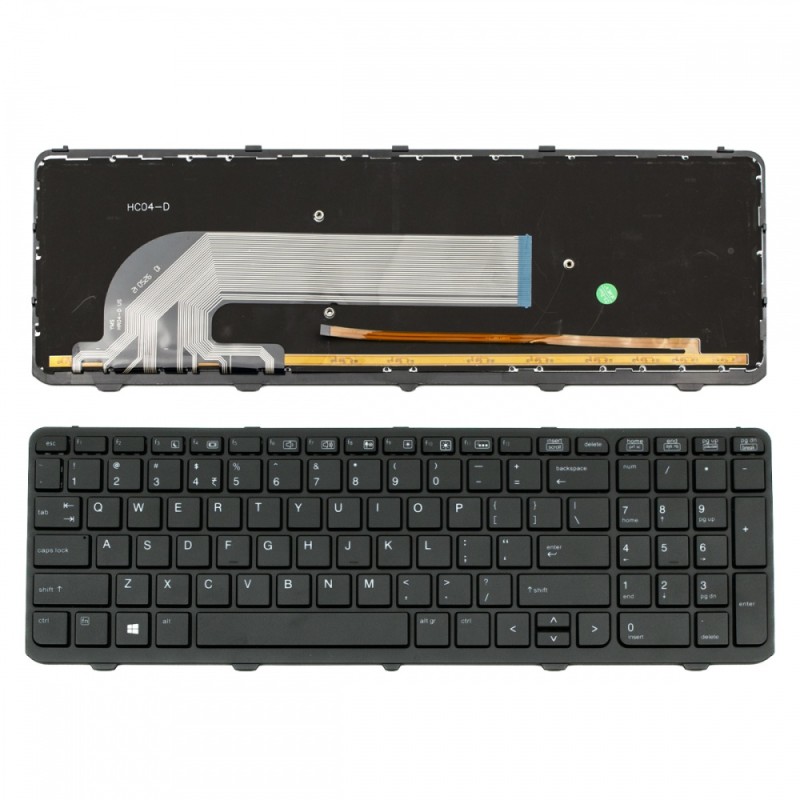 Πληκτρολόγιο HP ProBook 450 G0 450 G1 450 G2 455 G1 455 G2 470 G0 470 G1 470 G2 650 G1 655 G1 BLACK FRAME BLACK With Backlit US (Small Enter)  - 780170-261 787801-261 6037B0104331