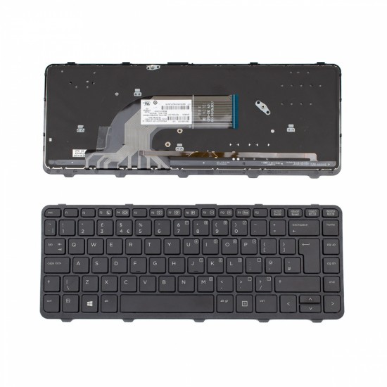 Πληκτρολόγιο HP ProBook 430 G2 440 G0 440 G1 440 G2 445 G1 445 G2 640 G1 645 G1 Black With Frame UK (Big enter) with Backlit - PK131592A22 V139402AK1 MP-12M66GB-442 767470-001 6037B0108203