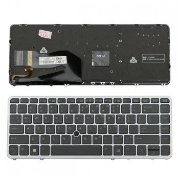 Πληκτρολόγιο HP EliteBook 740 G1 750 G1 840 G1 850 G1 745 G2 755 G2 840 G2 850 G2 Gray Frame Black US/UI Backlit with poiting stick - 762758-001 9Z.N9JBV.301 6037B0098801