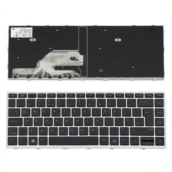 Πληκτρολόγιο HP Probook 430 G5 440 G5 445 G5 Silver Frame Black UK - L00736-091 6037B0134608