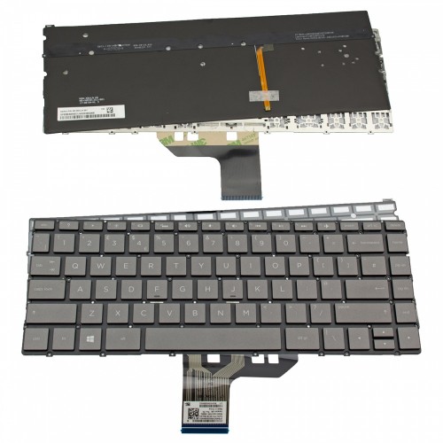 Πληκτρολόγιο HP Spectre X360 13-W Gray Without Frame With Backlit Board UK (Small Enter) - 9Z.NECBQ.20U NSK-XB2BQ