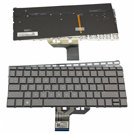 Πληκτρολόγιο HP Spectre X360 13-W Gray Without Frame With Backlit Board UK (Small Enter) - 9Z.NECBQ.20U NSK-XB2BQ