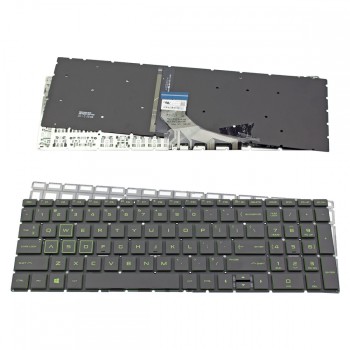 Πληκτρολόγιο HP 250 G7 255 G7 Pavilion 15-DA 15-DB 15-DK 15-CS Pavilion Gaming 15-EC 15z-EC Black Without Frame with Backlit Board (Green) US (Small Enter) - L46811-001 490.0GC07.AP01