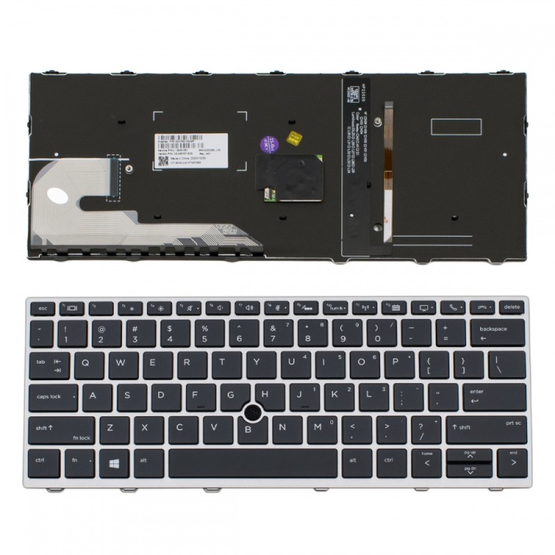 Πληκτρολόγιο HP EliteBook 735 G6 830 G5 830 G6 Gray Frame Black with Pointing Stick Backlit US TYPE 2 - L13698-031 6037B0135203 6037B0135401