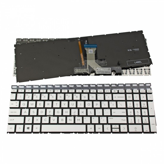 Πληκτρολόγιο HP Pavilion 15-EG 15-FC Silver Without Frame, Backlit Board US (Small Enter) - 6037B0214801 9Z.NHXBQ.001