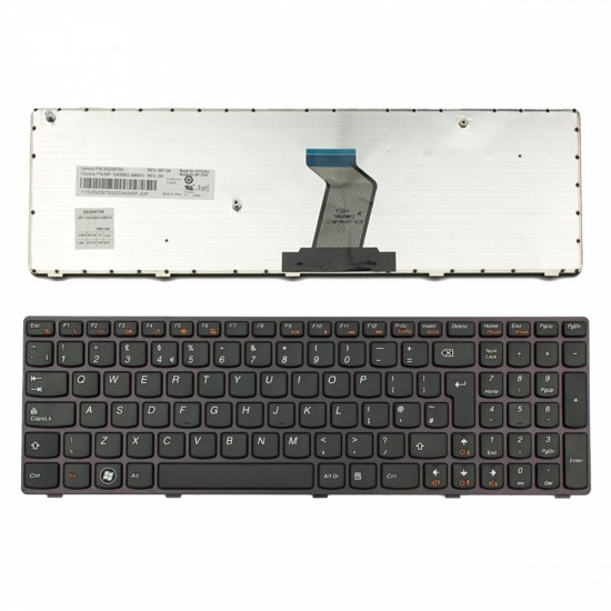 Πληκτρολόγιο Lenovo Ideapad Z570 V570 B570 B570A B570G B575 B580 B590 V570C Dark FRAME BLACK UK - 25-013358 25013385 V-117020FS1-US 25209782 25209723
