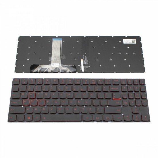 Πληκτρολόγιο Lenovo Legion Y520 Y520-15IKB Y530-15ICH R720 R720-15IKB BLACK WITHOUT FRAME With Backlit (RED light) US (--SMALL ENTER) - PK131YJB17