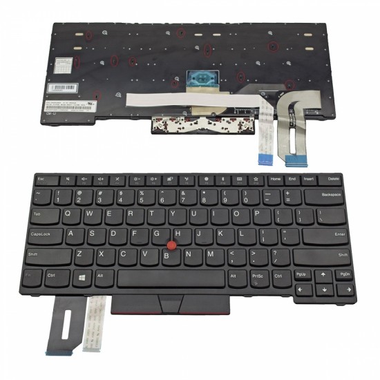 Πληκτρολόγιο Lenovo ThinkPad T14 P14s 1st Gen E480 L480 L380 Yoga T480s Black Frame Black With Pointing Stick US (TYPE 2) - 01YP320 01YP240 PK131661A00 PK131BR1A01