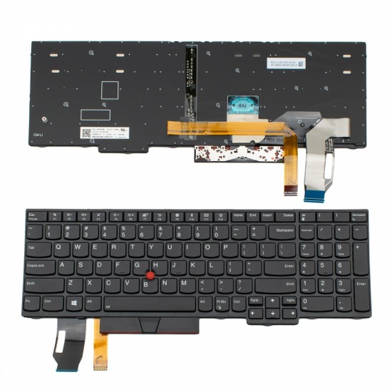 Πληκτρολόγιο Lenovo ThinkPad Edge E580 L580 Black Frame Black With Pointing Stick US Backlit - SN20P34496 01YP680 PK131671B00