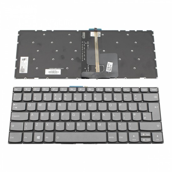Πληκτρολόγιο Lenovo IdeaPad 330S-14AST 330S-14IKB Yoga 520-14IKB 720-15IKB IdeaPad 3 14IIL05 14ADA05 14ARE05 330S-14IKB V330-14IKB Gray Without Frame With Backlit UK (--BIG Enter) - LCM16H3 SN20M61624 LCM16H36GBJ6862 PK131YM1B10 PK131DZ1A11