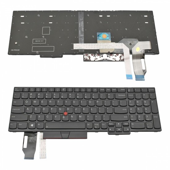 Πληκτρολόγιο Lenovo ThinkPad T15 Gen.1 P15s Gen.1 Black Frame Black With Pointing Stick, Backlit - 5N20V78907