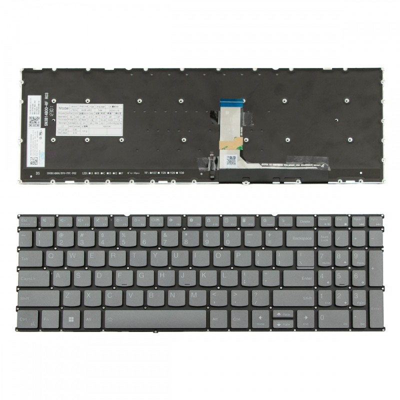 Πληκτρολόγιο Lenovo Yoga pro 9 16 Pro 9 16IRP8 16s IRP8 Gray Backlit Without Frame, Backlit Board US (--Small Enter) - SN21K43919