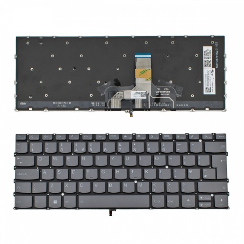 Πληκτρολόγιο Lenovo Slim Yoga 7 14IAL7 14IRL8 7 ProX 14ARH7 14IAH7 Gray Without Frame UK (--BIG ENTER) Backlit - SN21F91314