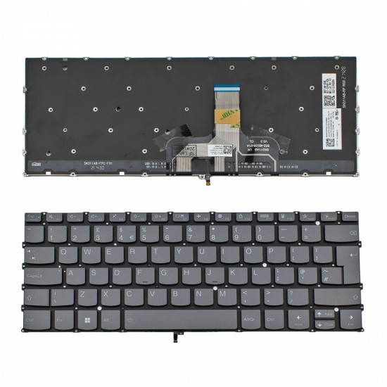 Πληκτρολόγιο Lenovo Slim Yoga 7 14IAL7 14IRL8 7 ProX 14ARH7 14IAH7 Gray Without Frame UK (--BIG ENTER) Backlit - SN21F91314