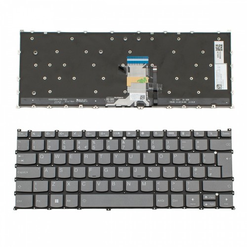 Πληκτρολόγιο Lenovo Yoga 7 2-in-1 14IML9 Gray Without Frame UK (--BIG ENTER) Backlit - SN21K12115