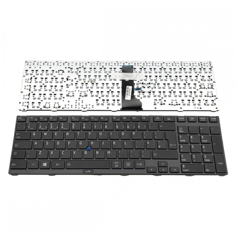 Πληκτρολόγιο Toshiba Tecra R850 R950 Black Frame Black UK With Pointing Stick - P000569390 G83C000D82UE