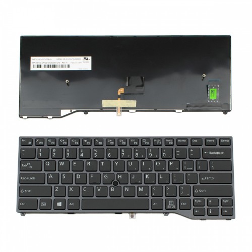 Πληκτρολόγιο Fujitsu Lifebook U747 E548 Black Frame Black With Pointing Stick US - CP724709-03