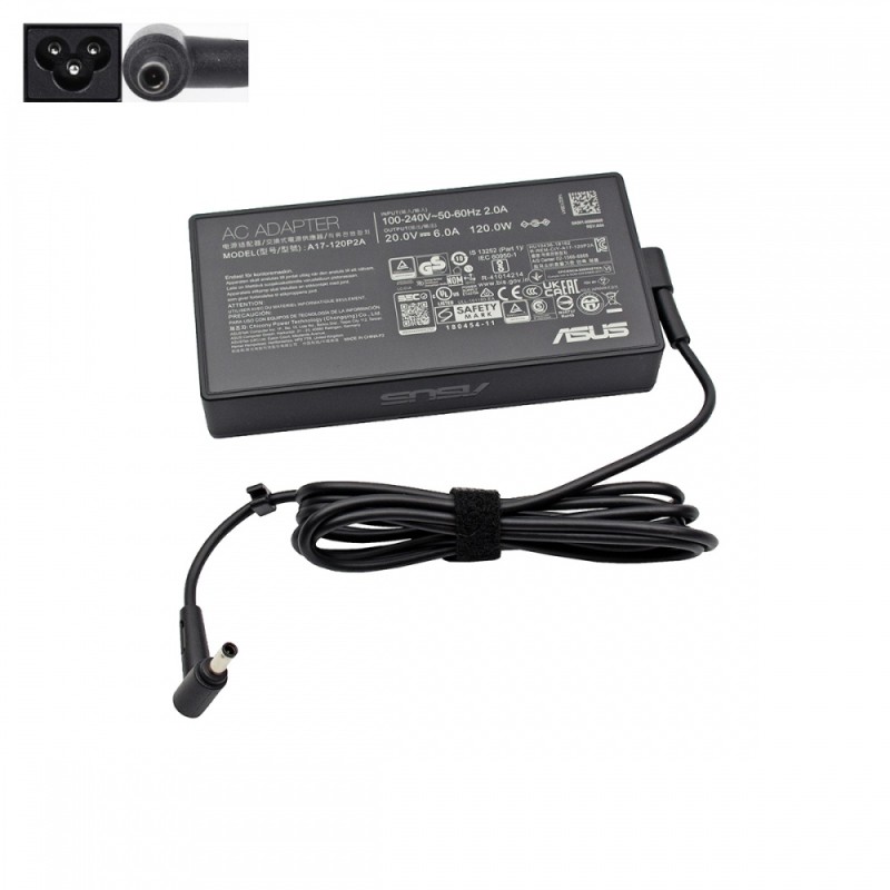 Αυθεντικός Φορτιστής ASUS Notebook 20V 6A 120W (4.5x0.7x3.0) - 0A001-00860100 A17-120P2A