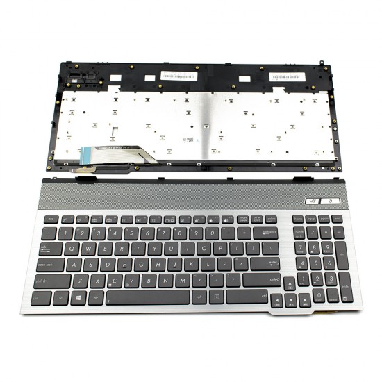 Πληκτρολόγιο Laptop keyboard για ASUS G55 G57 GRAY FRAME BLACK US With Backlit - 0KNB0-B411US00 V132662AS2