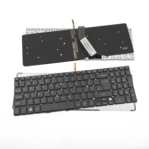 Πληκτρολόγιο Laptop keyboard για Acer Aspire V5-571 WITHOUT FRAME Black UK With Backlit Board (--Big Enter) - NK.I1717.07W