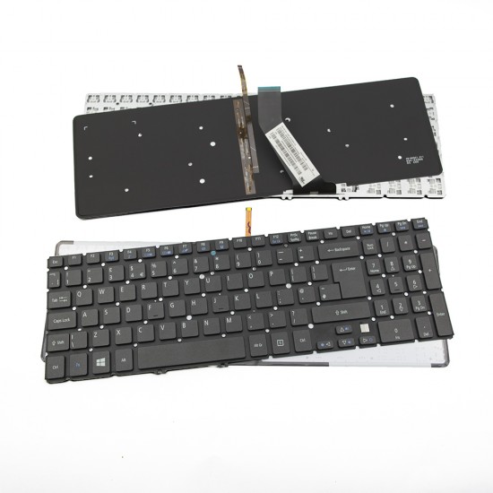 Πληκτρολόγιο Laptop keyboard για Acer Aspire V5-571 WITHOUT FRAME Black UK With Backlit Board (--Big Enter) - NK.I1717.07W