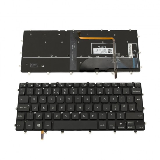 Πληκτρολόγιο Laptop keyboard για DELL Latitude 5285 5290 7275 Inspiron 13 7347 7348 7359 XPS 13 9343 9350 9360 BLACK WITHOUT FRAME UK (Big Enter) Backlit - 7DTJ4 NSK-LS0BQ