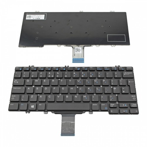 Πληκτρολόγιο Laptop keyboard για Dell Latitude 5280 5289 5290 7280 7290 7380 7389 7390 Black Without Frame UK (Big Enter) - M8XWK
