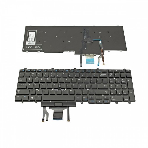 Πληκτρολόγιο Laptop keyboard για Dell Latitude E5550 E5570 5580 5590 5591 Precision 3510 3520 3530 7510 7520 7710 7720 Black Without Frame, Backlit With Pointing Stick US(Small Enter) - N7CXW 383D7 PK1313M3A00 SX157025A US