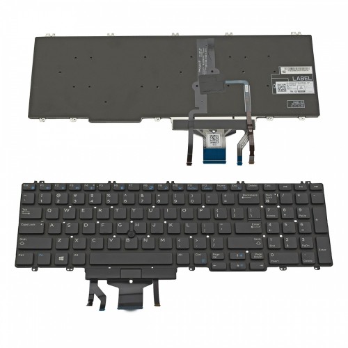 Πληκτρολόγιο Laptop keyboard για Dell Precision 7530 7540 7730 7740 Black Without Frame With Poiting Stick, Backlit US (--Small Enter) - 266YW W125702948
