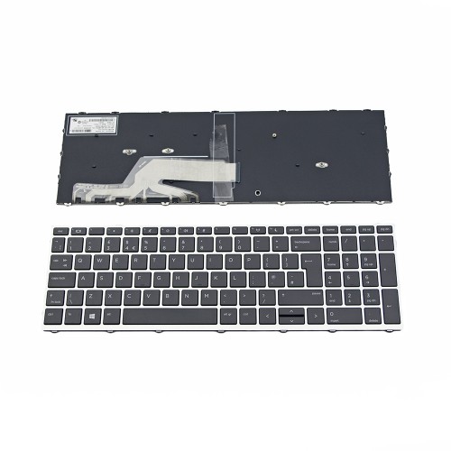 Πληκτρολόγιο Laptop keyboard για HP Probook 450 G5 455 G5 470 G5 Silver Frame Black UK - 9Z.NEFSV.10U 6037B0134403