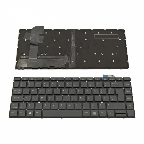 Πληκτρολόγιο Laptop keyboard για HP Zbook Studio G7 Dark Gray Witout Frame, Backlit UK (Big Enter) - LK132VB1A10