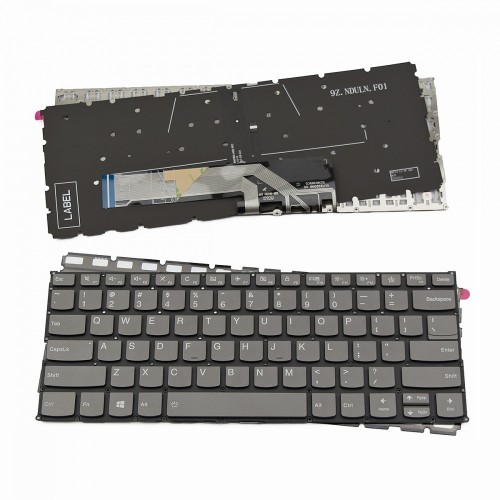 Πληκτρολόγιο Laptop keyboard για Lenovo Yoga 530-14IKB 530-14ARR 730-13IKB 730-13IWL 730-15IKB 730-15IWL C740-14IML Gray Without Frame With Backlit Board US (--Small Enter) - 9Z.NDULN.F01 V172320AB