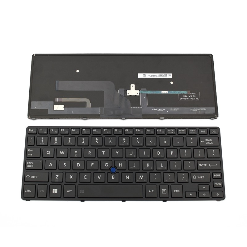 Πληκτρολόγιο Laptop keyboard για Toshiba Portege Z20T Black frame Black Backlit with pointing Stick US - NSK-V12BN 01 9Z.NAJBN.201 