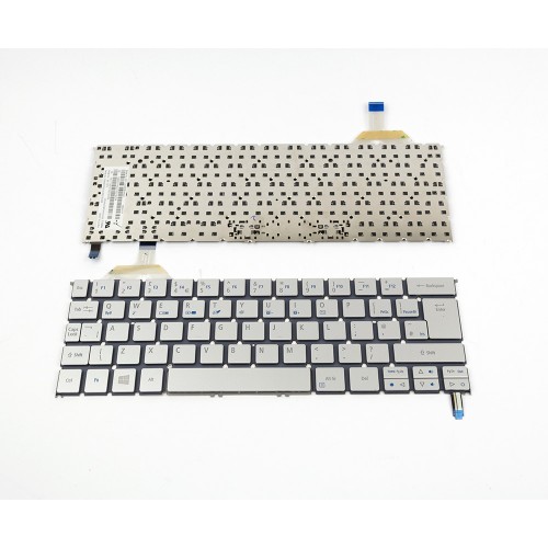 Πληκτρολόγιο Laptop keyboard για Acer Aspire S7-391 S7-392 SILVER WITHOUT FRAME UK (Biq Enter) With Backlit - NK.I1113.00T MP-12C56GBJ4422
