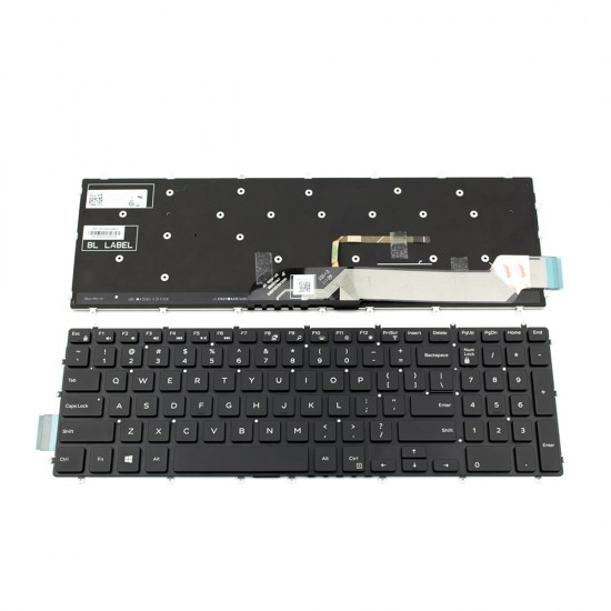 Πληκτρολόγιο Laptop keyboard για Dell Inspiron 5567 5570 5575 7566 7599 G3-3579 G3-3590 G3-3779 G5-5587 G5-5590 G7-7588 G7-7590 Black Without Frame, Backlit US (--Small Enter) - GGVTH 3NVJK PK131Q03B01