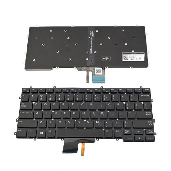 Πληκτρολόγιο Laptop keyboard για Dell Latitude 7370 E7370 Black Without Frame With Backlit US (Small Enter) - KTYW0 PK131IC1A00